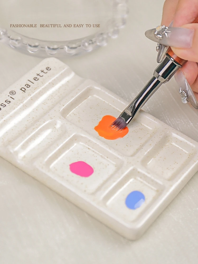Multifunktionale Farbpalette Keramik-Malpalette Nagellack-Farbpalette Stiftablage Kompakte Keramikplatte – Detail 4