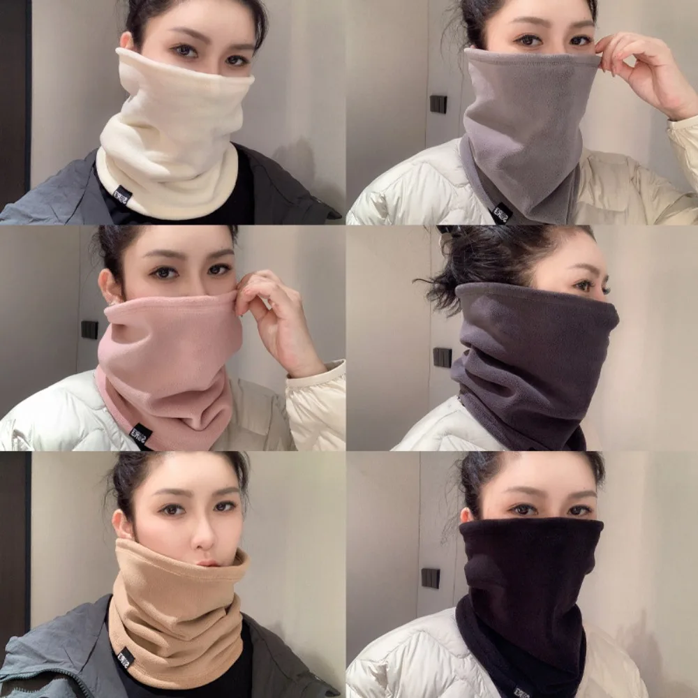 Outdoor Polyester Neck Warmer Wrap Thickened Warm Face Scarf Neck Cover Multifunctional Windproof Thermal Warm Neck Scarf Winter