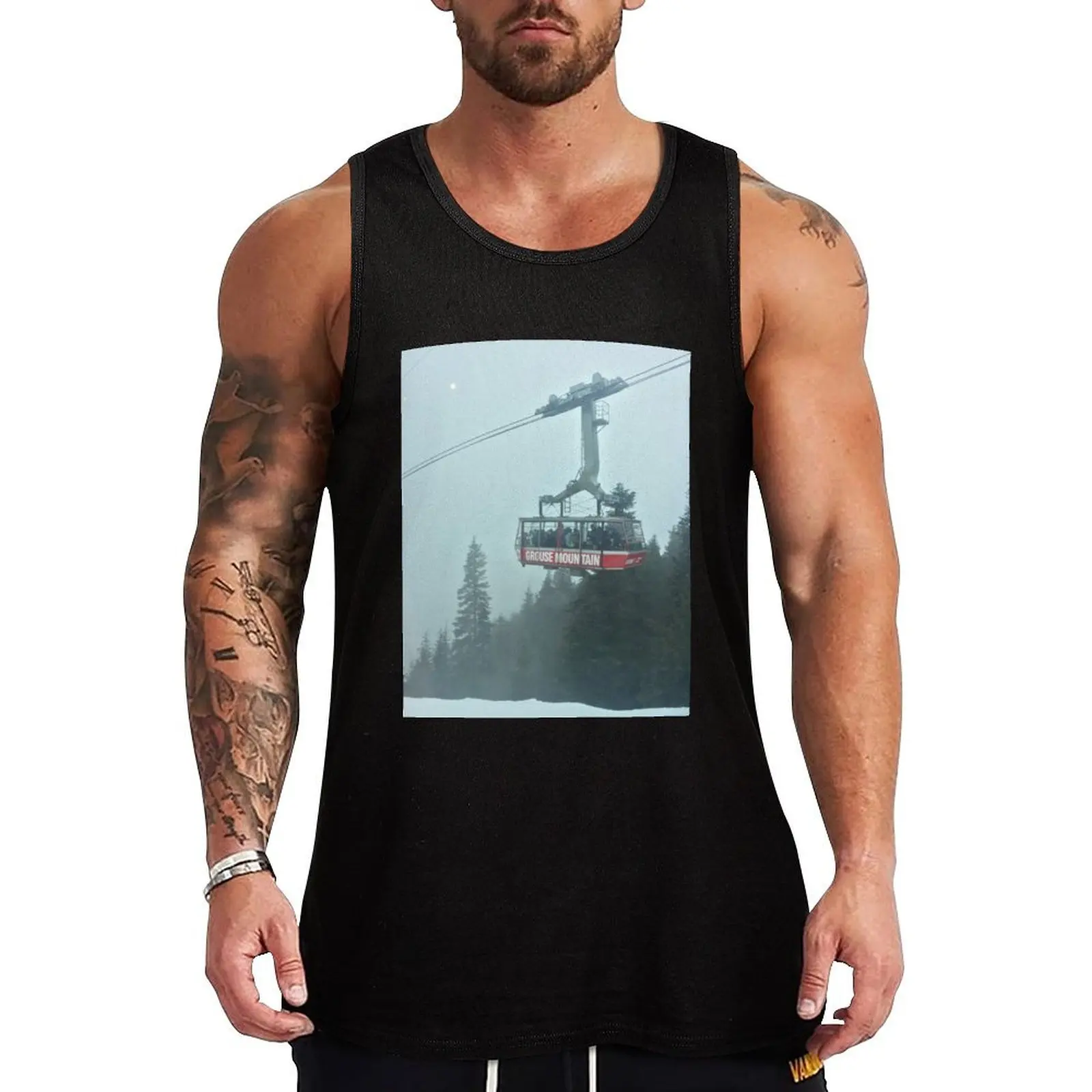 Grouse Mountain Gondola Tank Top men gym Short sleeve summer clothes man 2024 Men's summer vest