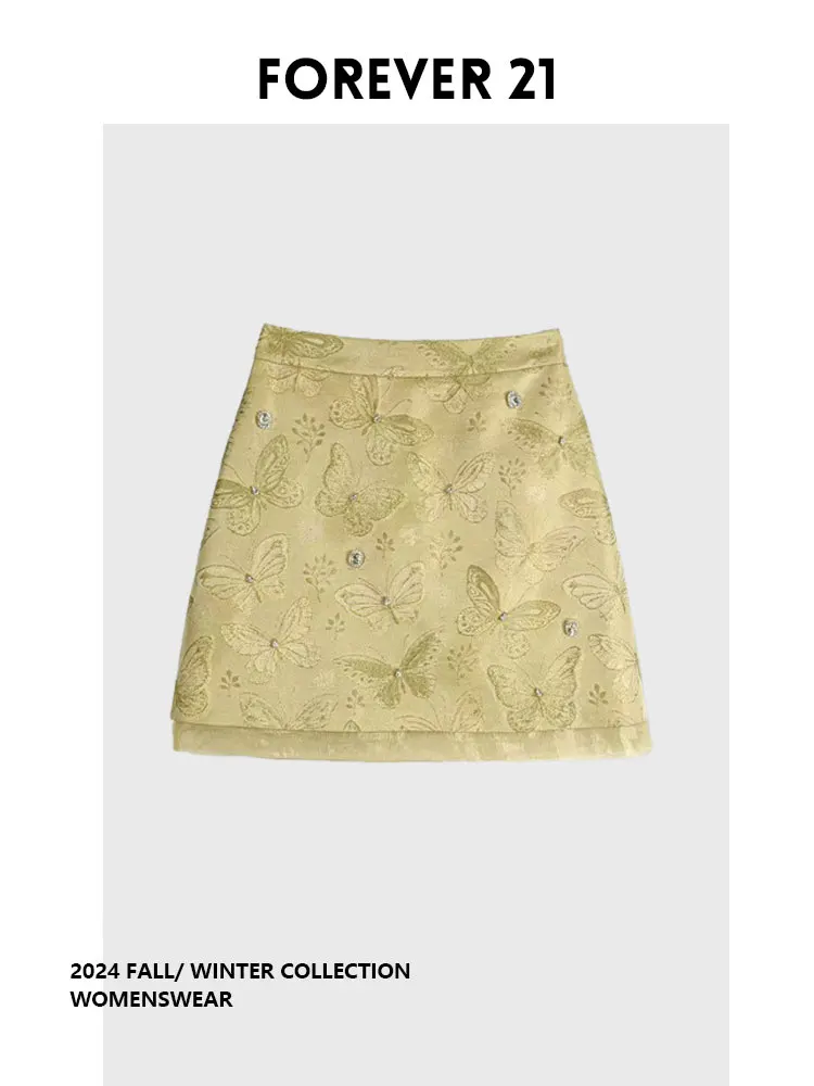 

Forever 2 Chinese Sle National Trend Retro Embroidery with Diamond Lightweight ort f Skirt Women's Faion