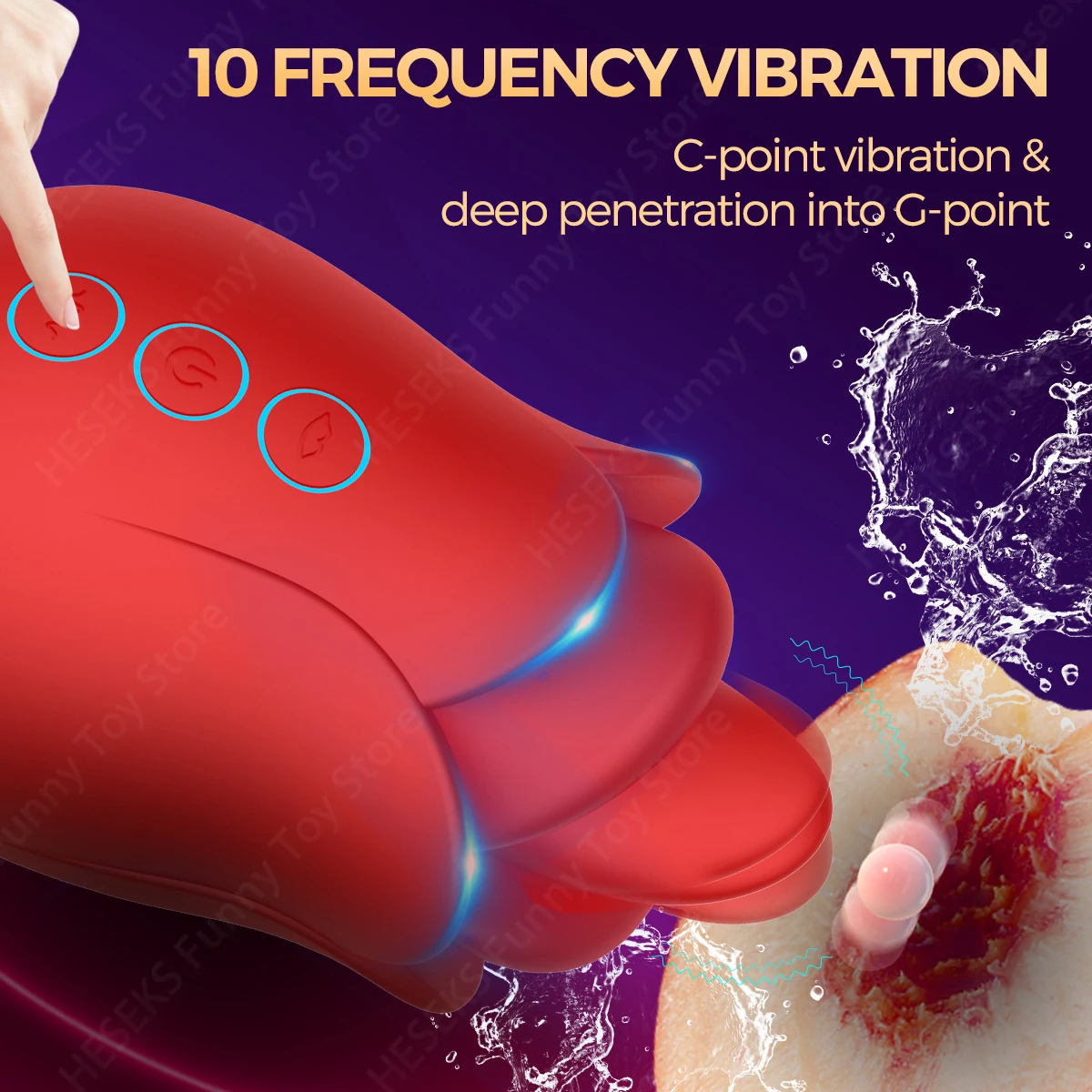 HESEKS Rose Powerful Tongue Licking Vibrator Nipple Stimulator Massager Clit Vibrators G Spot Masturbation Sex Toys for Women