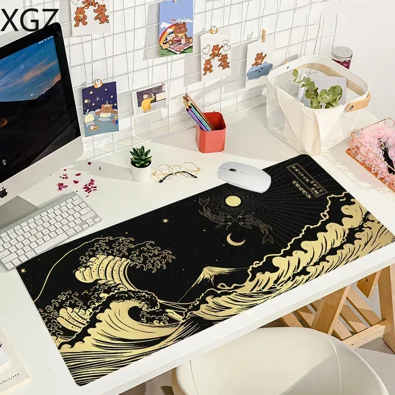 XL Computer Art Mouse Pad Japan The Great Wave of Kanagawa Large Gaming Mousepad Gamer Rubber Otaku Keyboard Pad Laptop Desk Mat