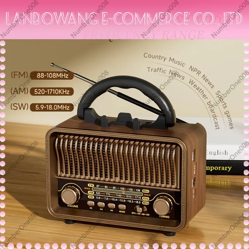 Retro Portable Radio AM FM SW 3 Band Radio USB Rechargeable with Antenna Seniors - view 4
