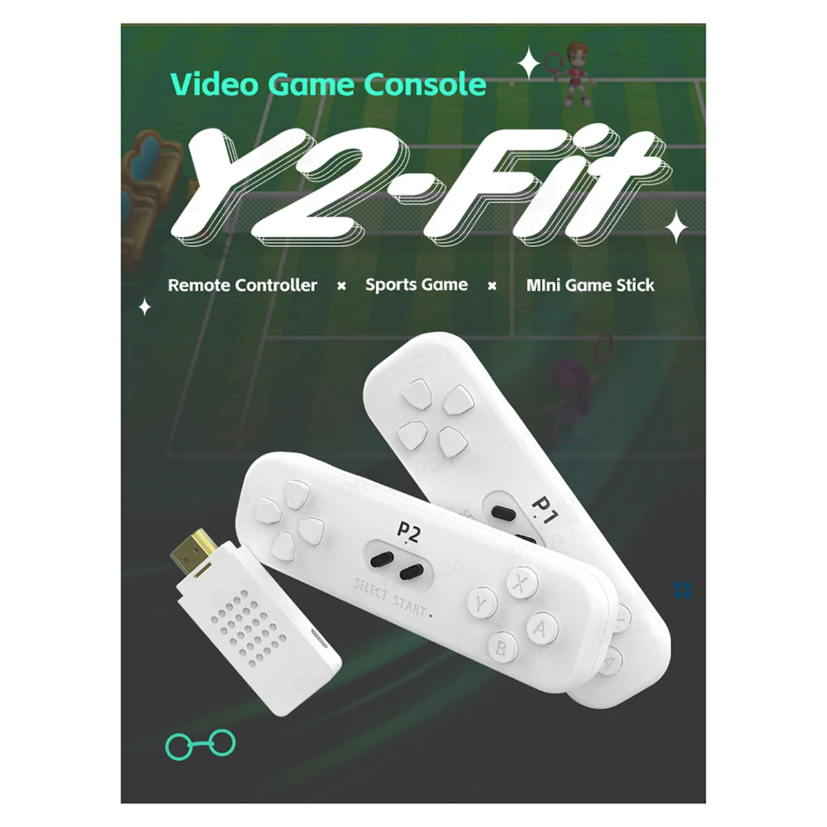 RISEN Y2 FIT 2.4G Wireless Game Controller Retro Game 4K Classic Motion Sensing Game Console Video Game Built in 1000 Games