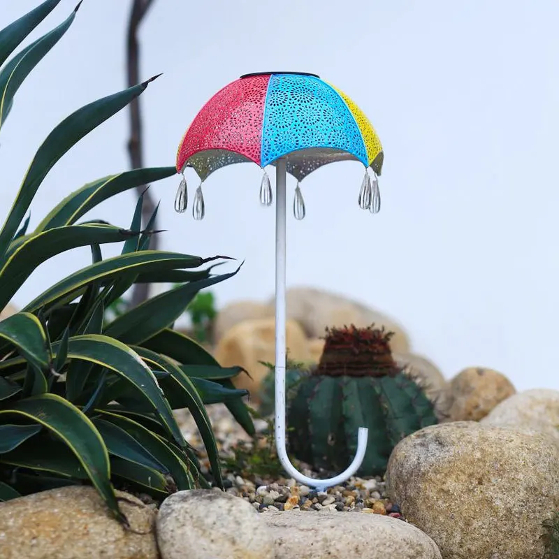 Imagem -05 - Solar Umbrella Art Lamp Ip65 Waterproof Lawn Lamp Hollow Out Lâmpada de Projeção Auto on And Off Lâmpada de Paisagem para Yard e Pathway Decor