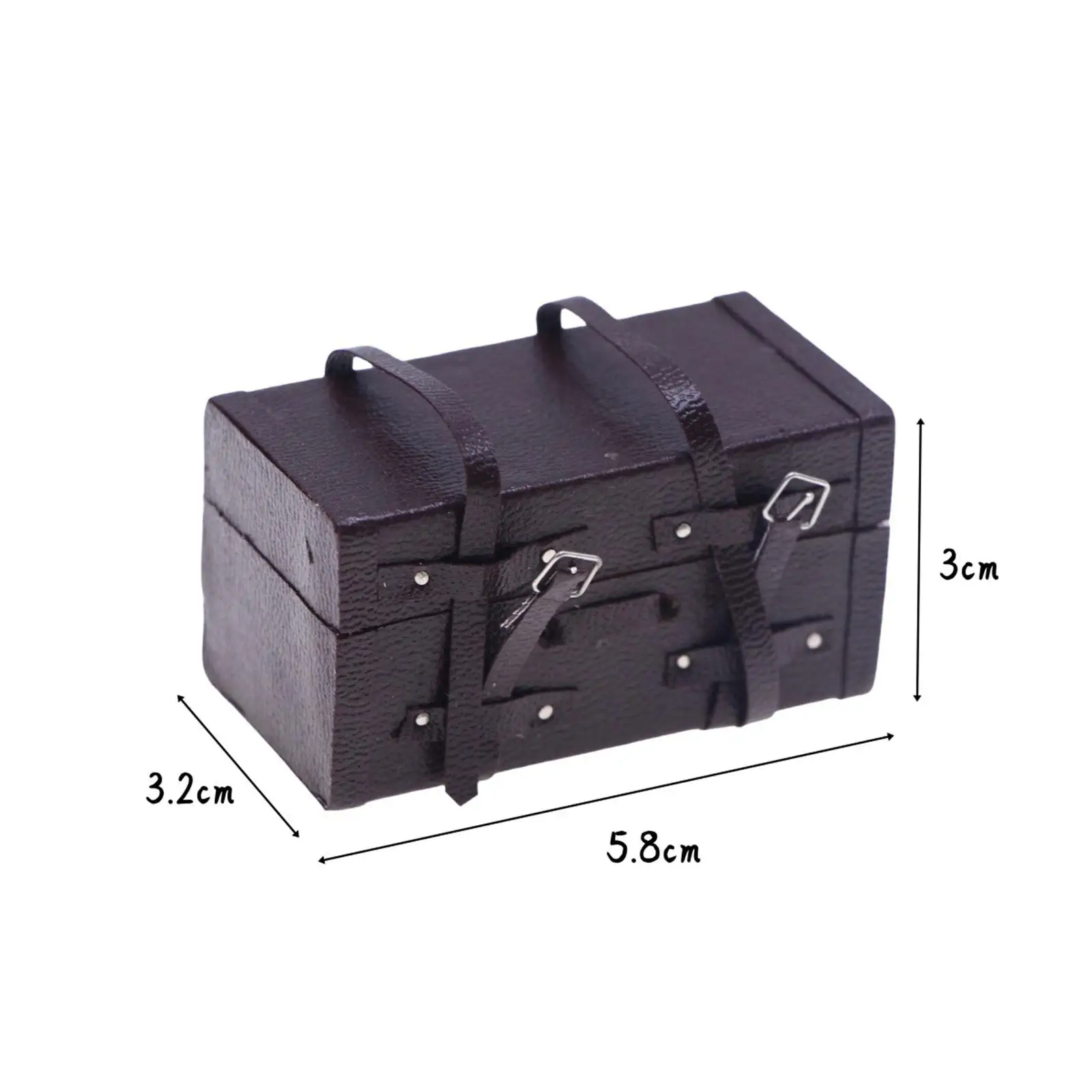 Mini mala para casa de bonecas, móveis para casa de bonecas, acessórios para casa de bonecas em escala 1/12, caixa de bagagem para adereços fotográficos de casa de bonecas