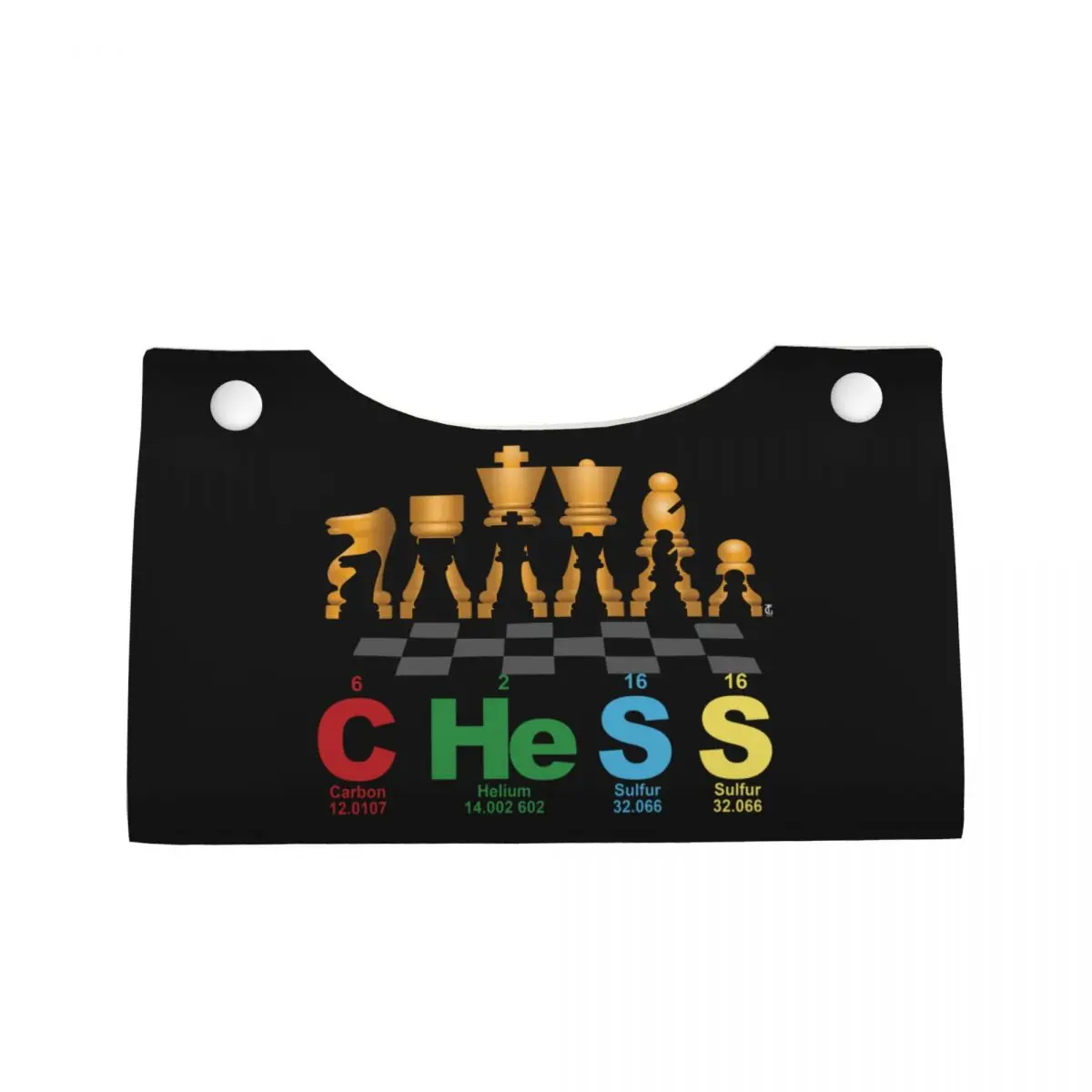 Custom Chess Periodic Elements Tissue Box Cover Rectangular PU Leather Chessboard Game Facial Tissue Box Holder for Bathroom Car