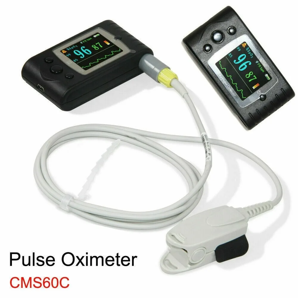 CMS60C Adult Finger Pulse Oximeter, 24h SpO2 Heart Rate Monitor with PC Software, Portable Blood Oxygen Saturation Recorder
