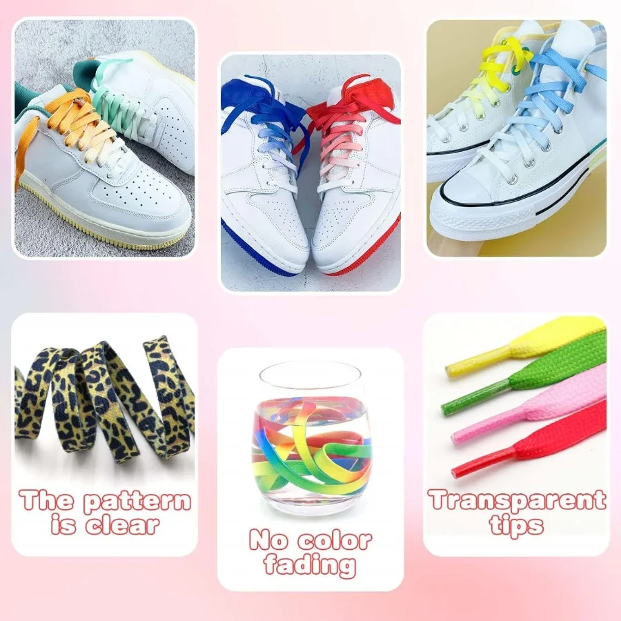 أربطة أحذية مسطحة ملونة: 2 P Raiow مطبوعة للأحذية الرياضية