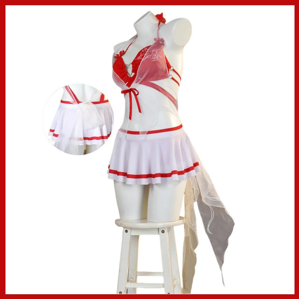 Игра Naraka: Bladepoint Tessa, карнавальный костюм, летняя вечеринка: Chishayouyang, красный, белый купальник, женский сексуальный костюм, coscos