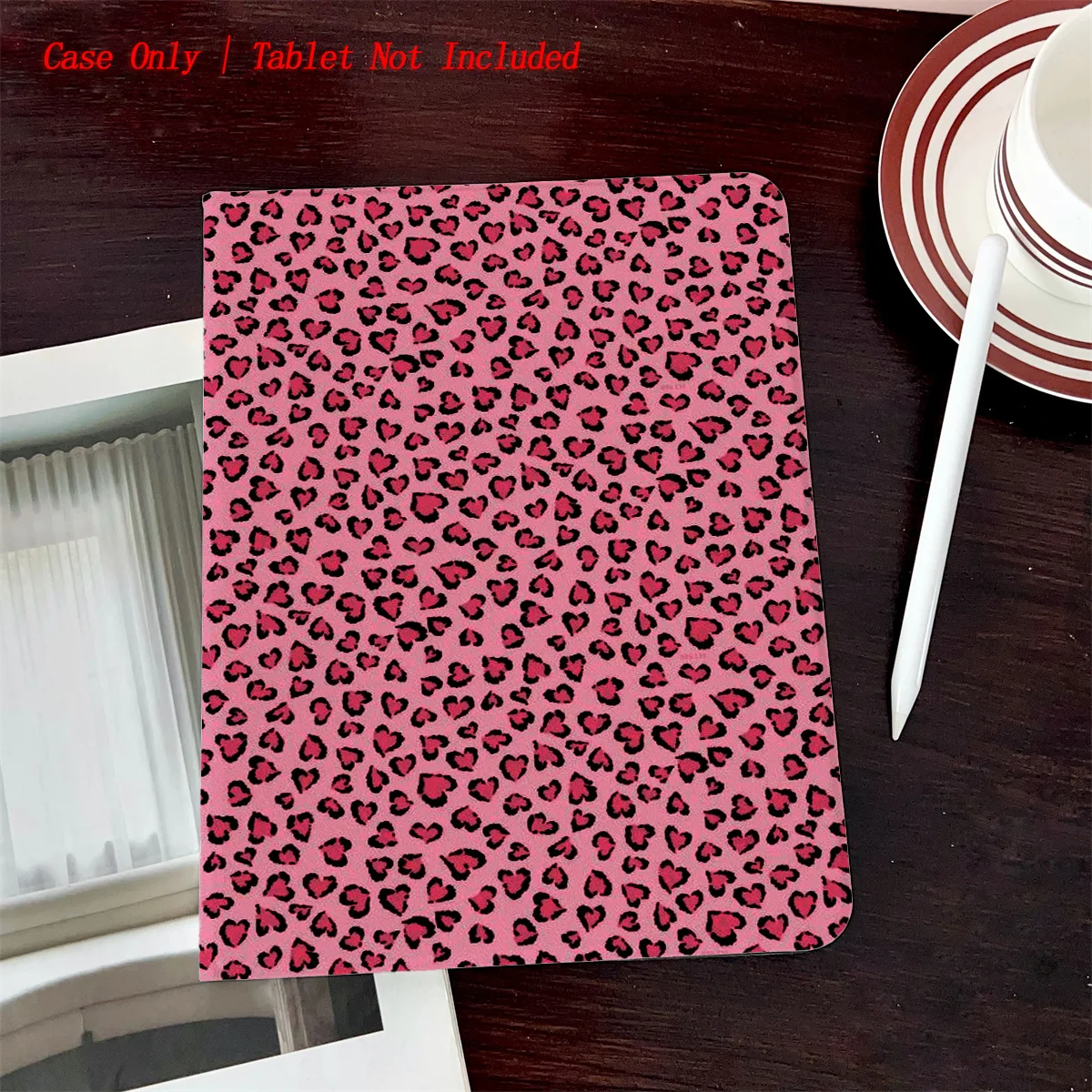 

Pink Cool Leopard Printed iPad Case - Book Style with Pen Slot, Auto Sleep/Wake, Simple Fresh Design