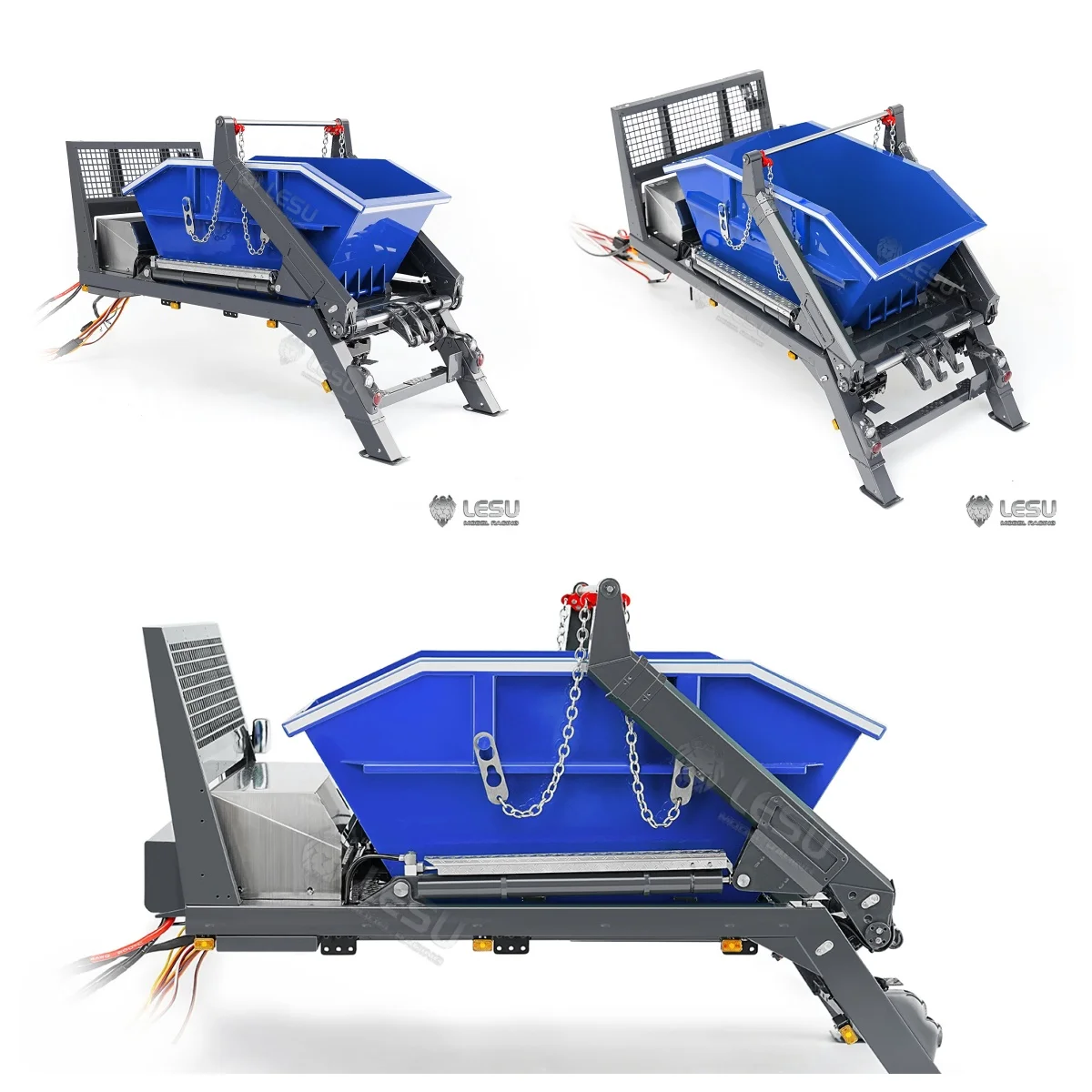 Part Metal Bucket 4CH Valve Hydraulic System for Toy LESU 1/14 RC Hydraulic Swing Arm Garbage Dump Truck Remoted Skip Loader Car