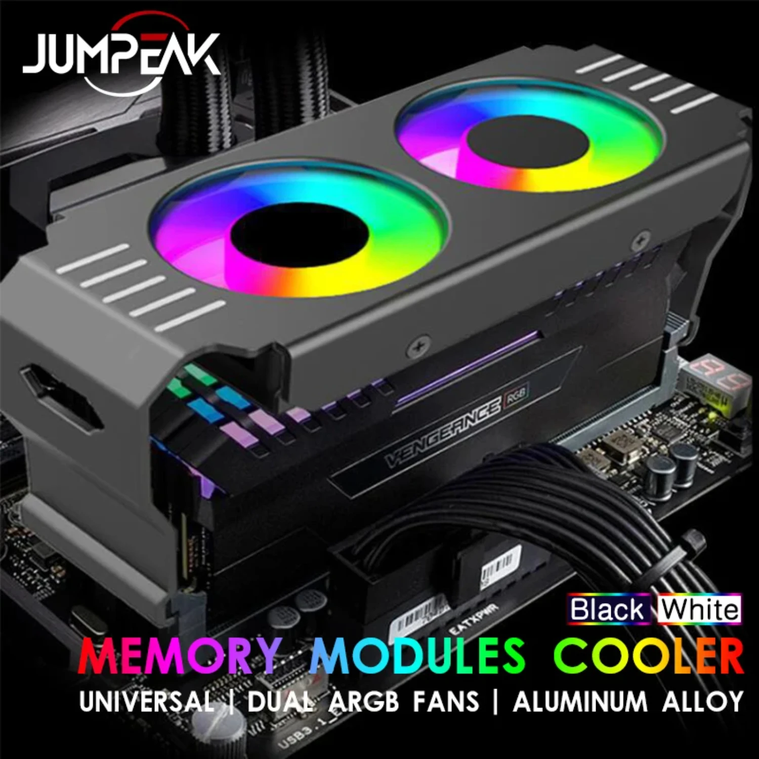 

Computer RAM Memory Module Cooler PC DDR4 DDR5 Overlock Partner Dual ARGB Sync PWM Fans Aluminium RGB Cooling Radiator