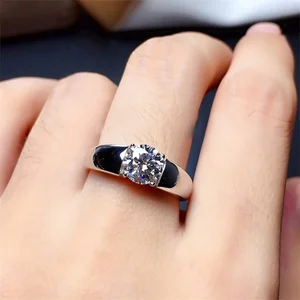 Moissanite Anel Estilo Diamante para Homens e Mulheres, Anéis De Casamento, Pt950, Cor De Ouro Branco, 2 Carat, Frete Grátis 12 principais vendas branco diamante - №10