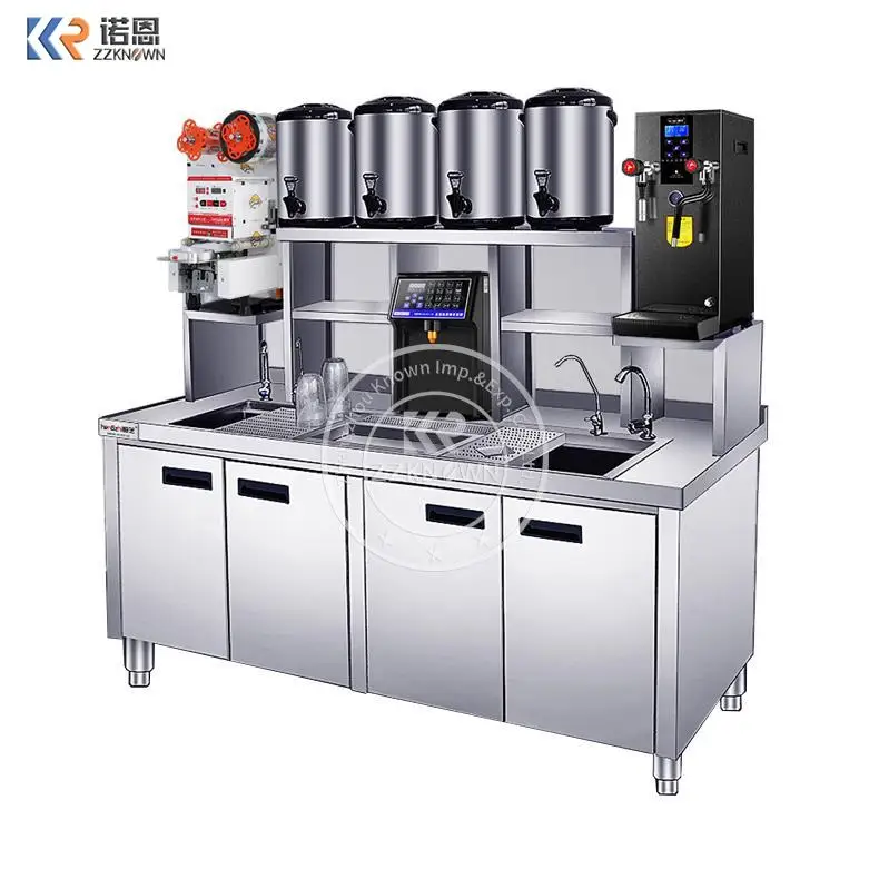 

Commission Refrigerator Working Table Counter Bar Oem Stainless Steel Bubble Tea Refrigerate Counter Bar Frozen Milk Tea Counter