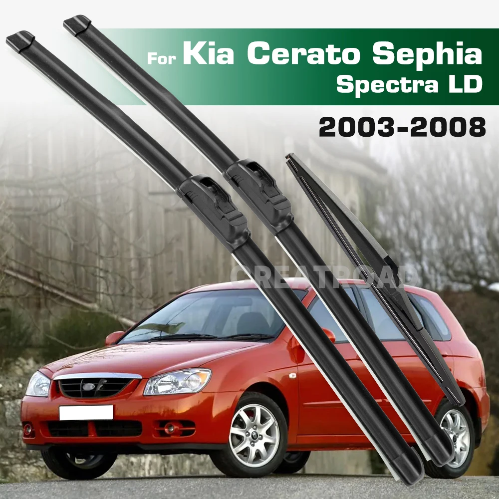 

For Kia Cerato Sephia Spectra LD 2003-2008 2004 Wiper Front & Rear Wiper Blades Windshield Windscreen Window Brushes 24"+16"+14"