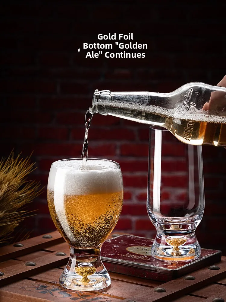 Luxury Crystal Beer Glass Large Capacity Craft Beer Pint Glass Gold Foil Hero Bar Creative Dining Utensils European Style