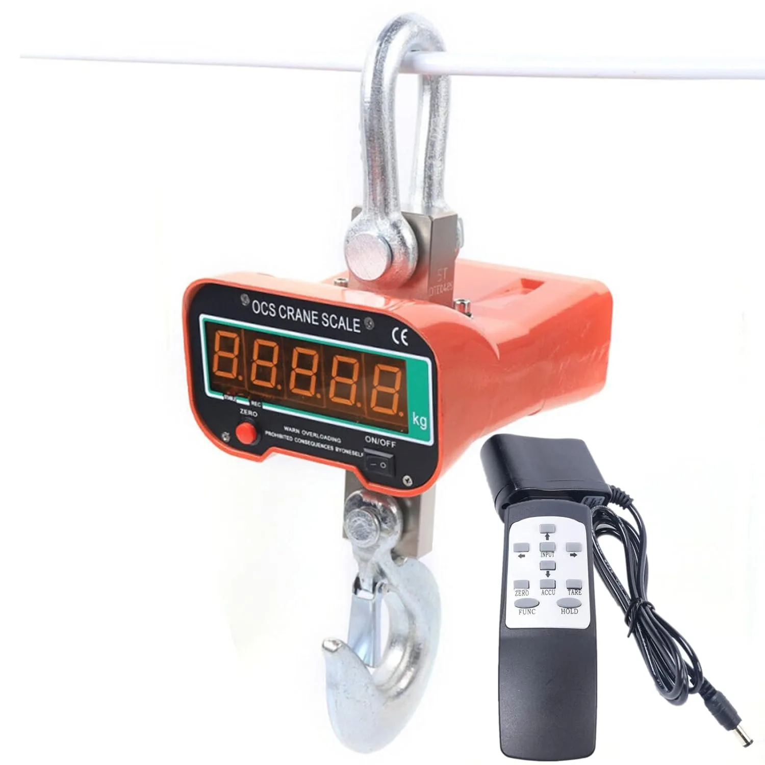 Digital Crane Scale with Remote Control 6600LB High Precision LED Digital Hanging Scale Industrial Heavy Duty Crane Scale