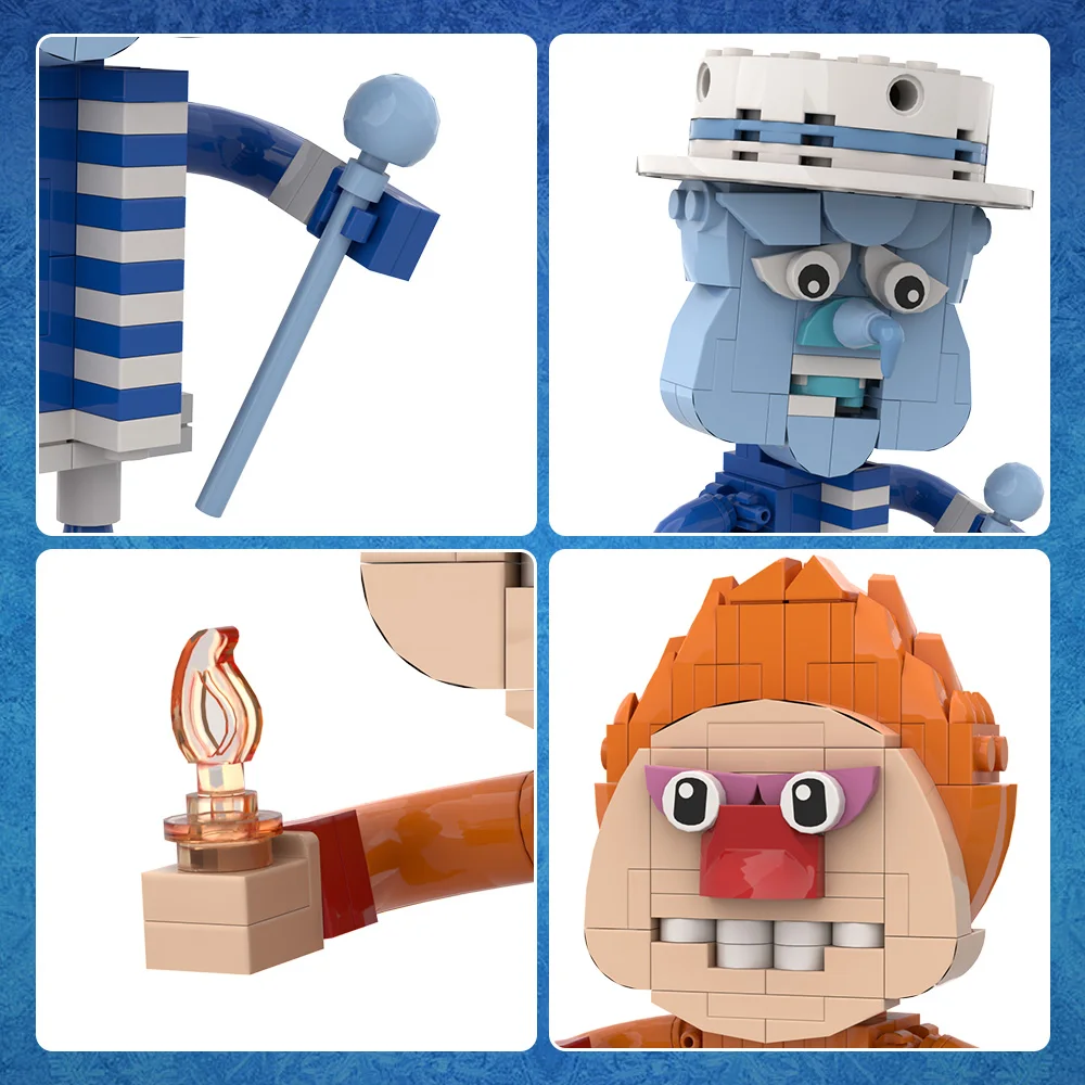 MOC Snow Miser And Heat Miser Song Figure Model Building Blocks Santa Claus Movie Action Figure Brick Toy Christmas Gift