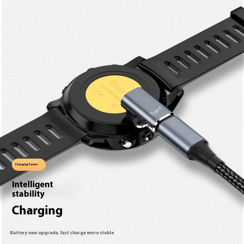 Type C Watch Charging Converter for Garmin Fenix 8 7 7S 7X 6 E Pro Solar Instinct,Venu 3S 2 SQ Epix/Tactix to 4pin Charger