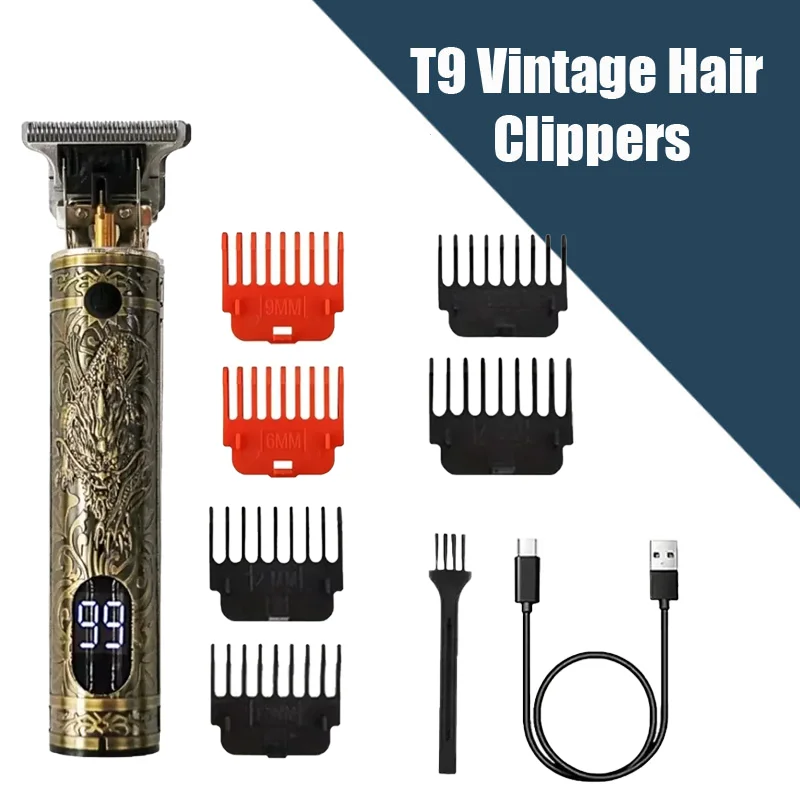 Nieuw! T9 elektrische tondeuse/accessoires |   Professioneel USB-scheerapparaat |   0 mm kale vervaging snijmachine draagbaar voor mannen thuis kapsel - afbeelding 1