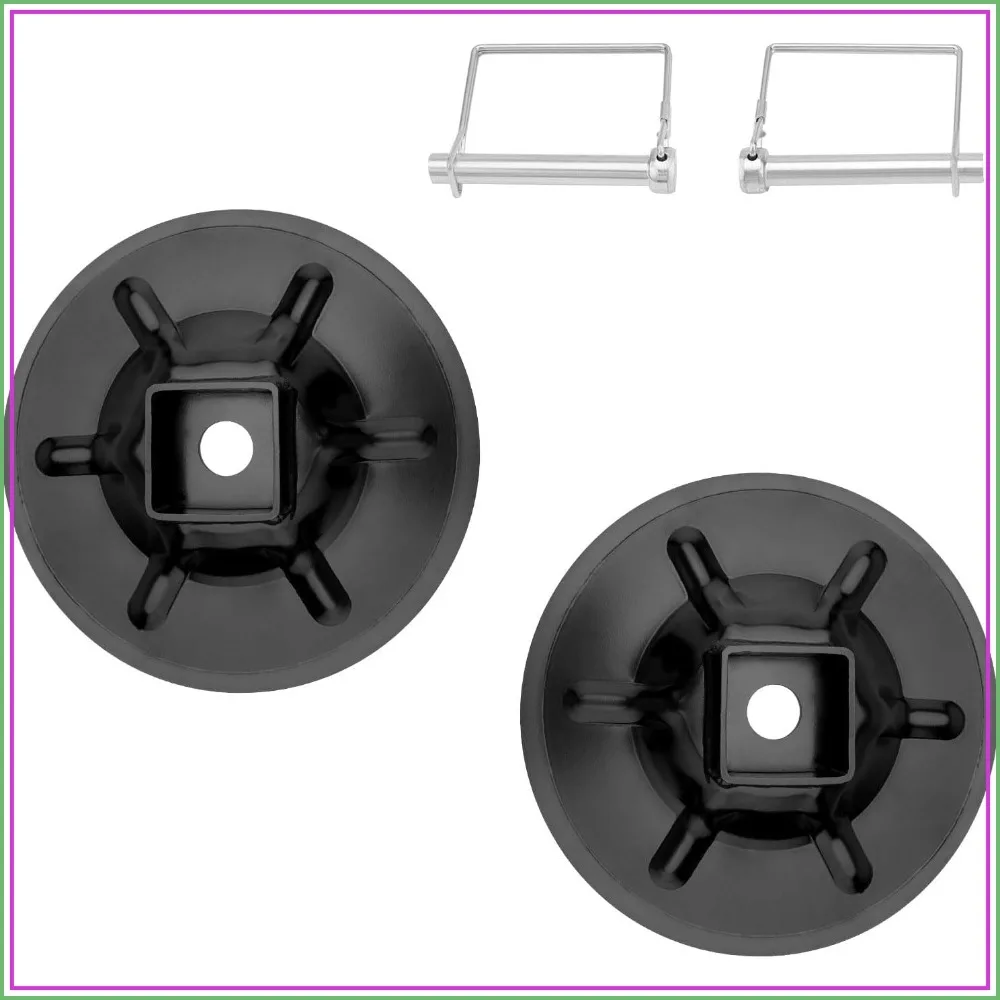 

2 Pcs 9" Diameter Rear Jack Foot Pads with Attachment Pins for 2" I.D Square Tube