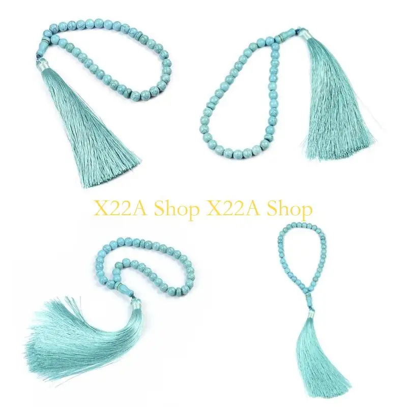 Unique 33/99 Turquoise Prayer Beads Bracelets Unisex Women Men on Hand Muslim Prayer
