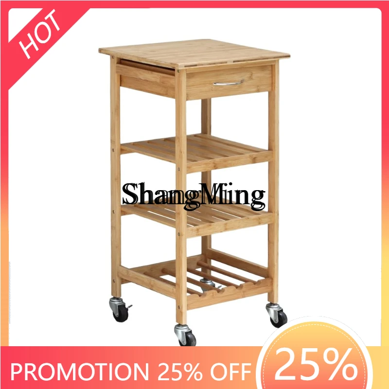 

SM New Removable Multi-layer Storage Frame Living Room Sofa Bamboo Trolley Hotel Bed and Breakfast Bedside Table
