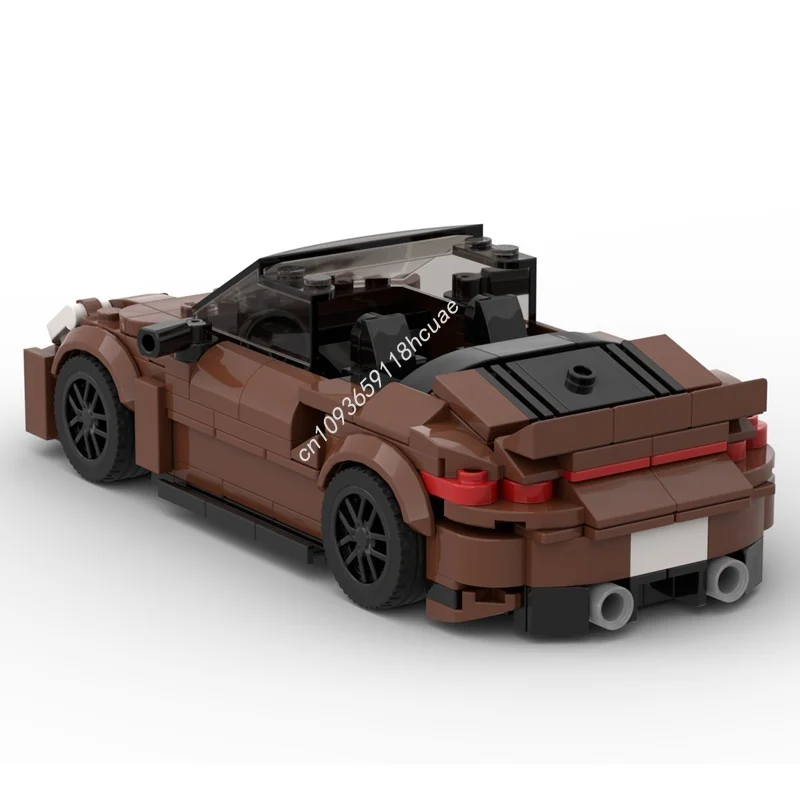 295 elementów MOC Porsche Turbo S Cabriolet Model Klocki Konstrukcyjne Zabawka Architektura Składanie Prezent Świąteczny Pomysł DIY Edukacja Dla Dzieci