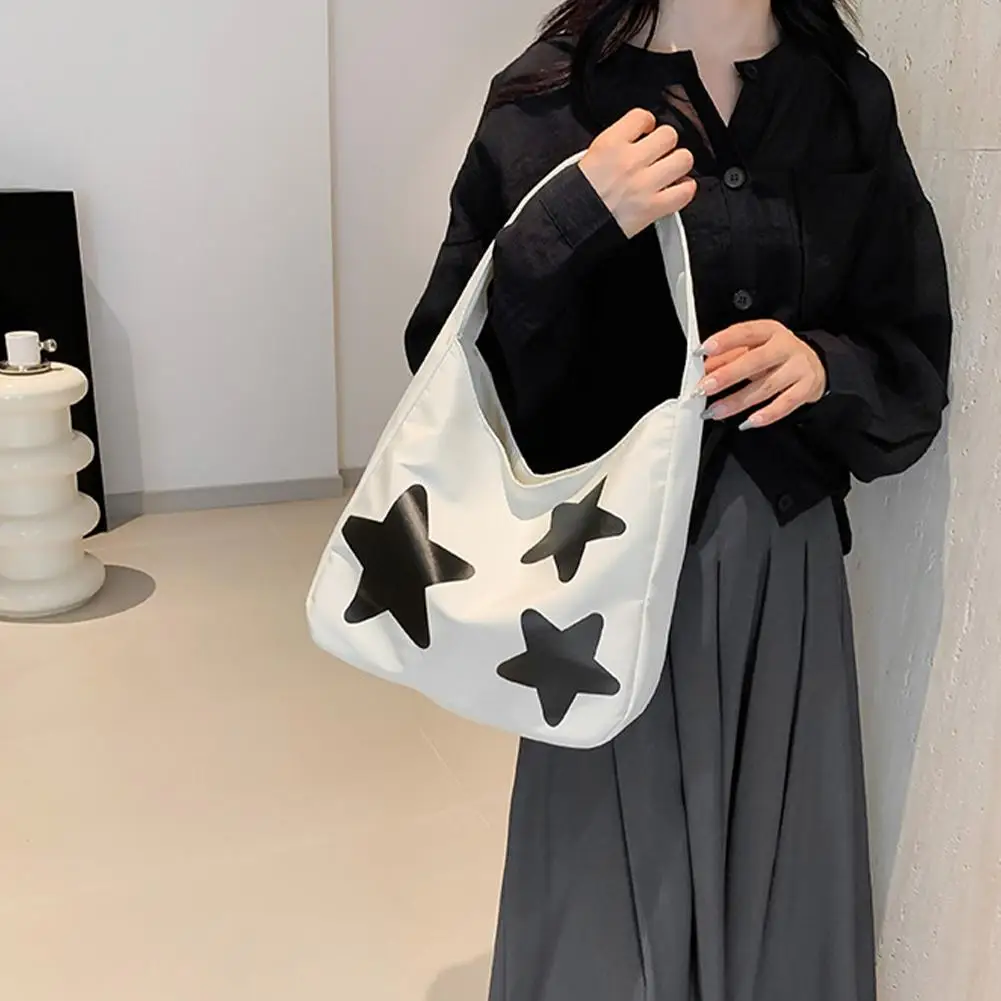 Versatile Star Canvas Shoulder Bag Large Capacity Women Shoulder Fashion Casual Bag Cute Bag Travel S0b9