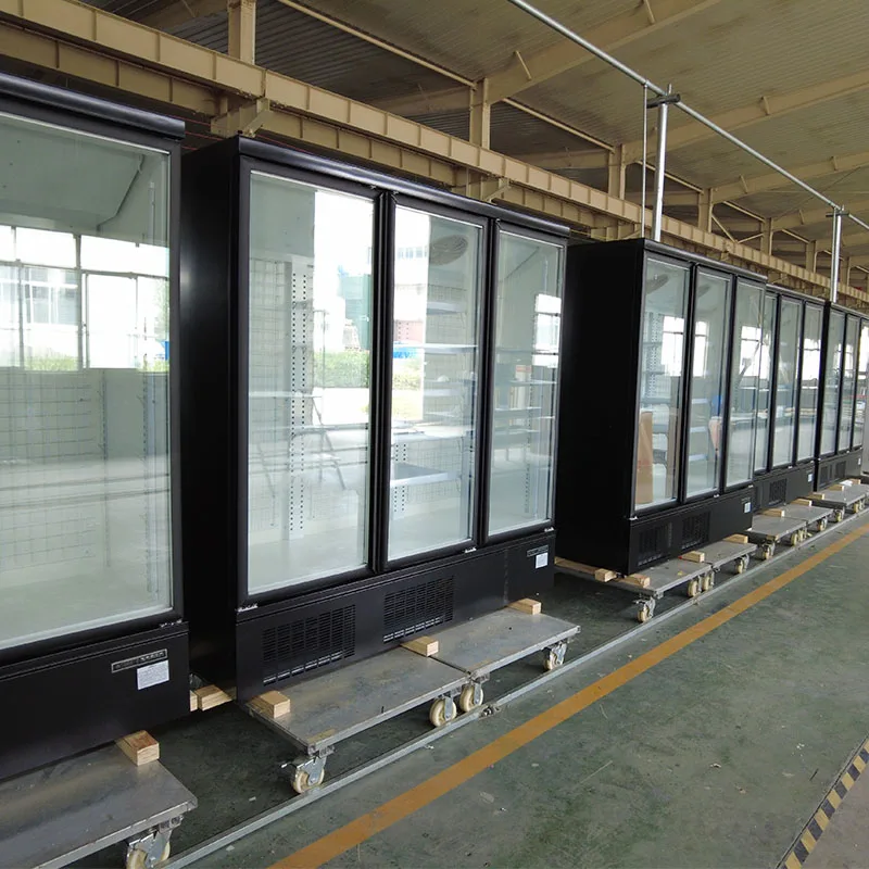 Commercial Display Refrigerator Showcase Beverage Cooler Upright Glass Door Chiller Freezer