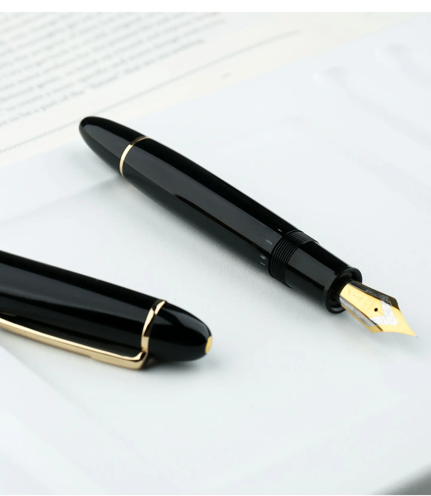 luxury MAJOHN P141 Resin and metal 0.5mm Nib Piston Fountain pen Office stationery Brand Writing Pen ink pens for Christmas gift