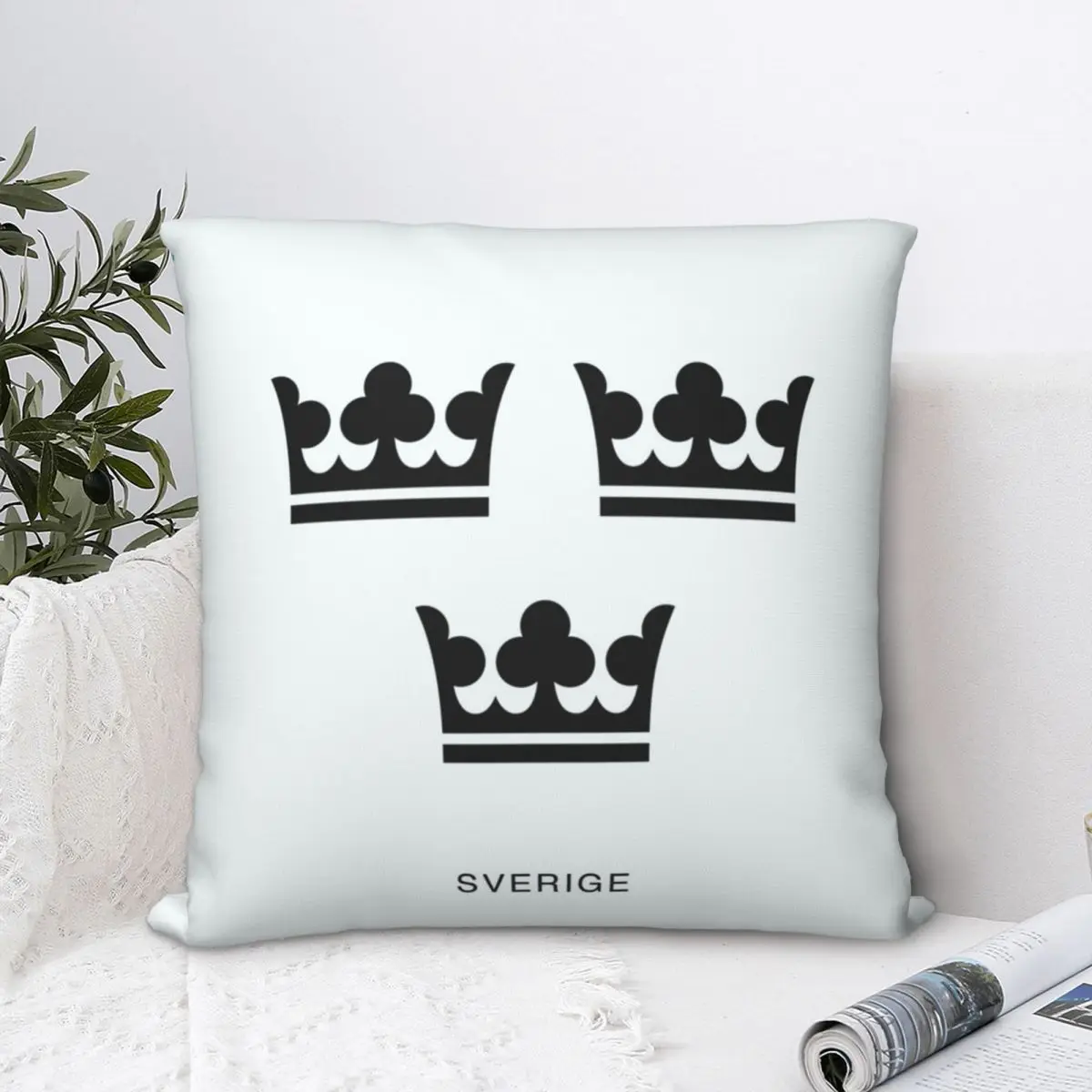 

Sverige Statspsvapen Square Pillowcase Polyester Pillow Cover Velvet Cushion Zip Decorative Comfort Throw Pillow For Home Car