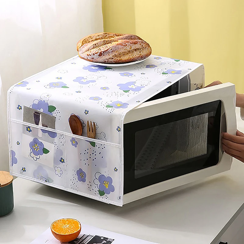 

Пылезащитный чехол для микроволновой печи, бытовая техника, пылезащитная ткань с боковой сумкой для хранения, водонепроницаемые износостойкие крышки с гладкой поверхностью