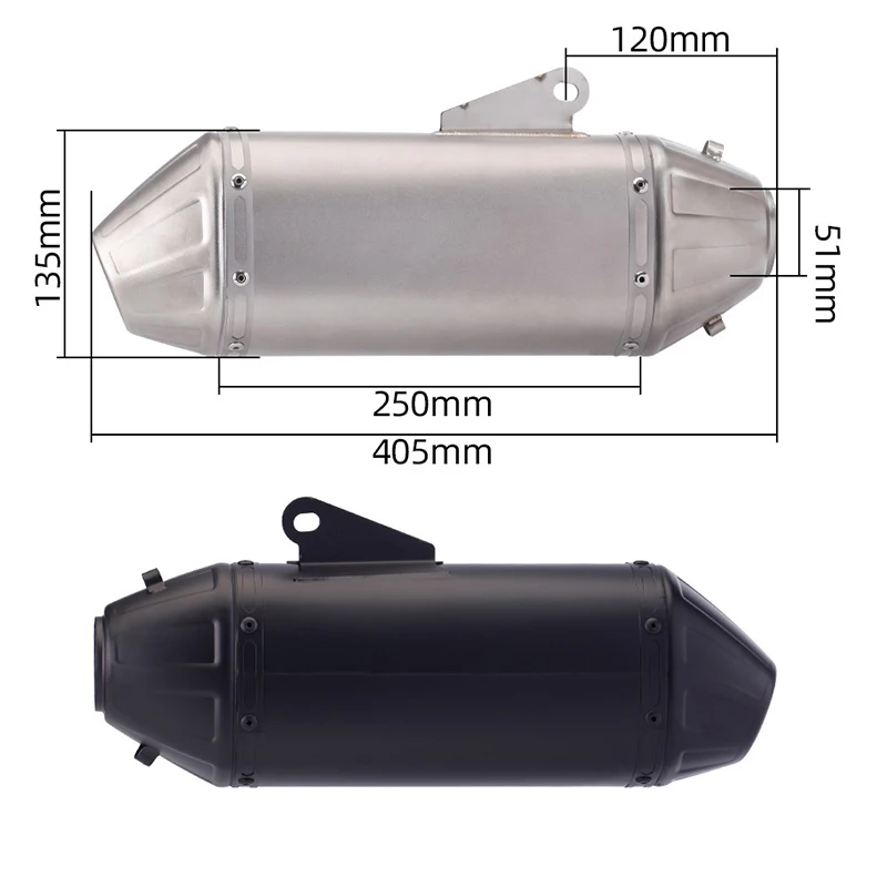 Motorcycle Exhaust 38mm-51mm Inlet Motocross Motorbike Muffler Silencer Pipe for DUKE790 890 CF800MT Z900 Z400 Z650 MT09