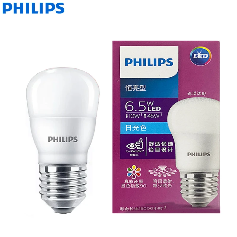 

Philips LED E27 MyCare Mini Ball Bulb 6.5W(=45W) P45 Light White 3000K 6500K Home Lamp Small Size Original Comfort LED 220V-240V