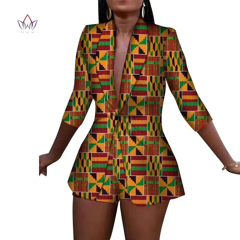 New Women Suit and Short Pants Sets Bazin Riche African Clothes 100% Cotton Print 2 Pieces Sets Women African Clothing WY3492