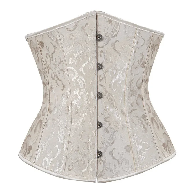 XXXS Size Women Gothic Sexy Satin Underbust Corset Bustier Waist Cincher Slimming Body Shaper Corselete Lingerie Party Clubwear