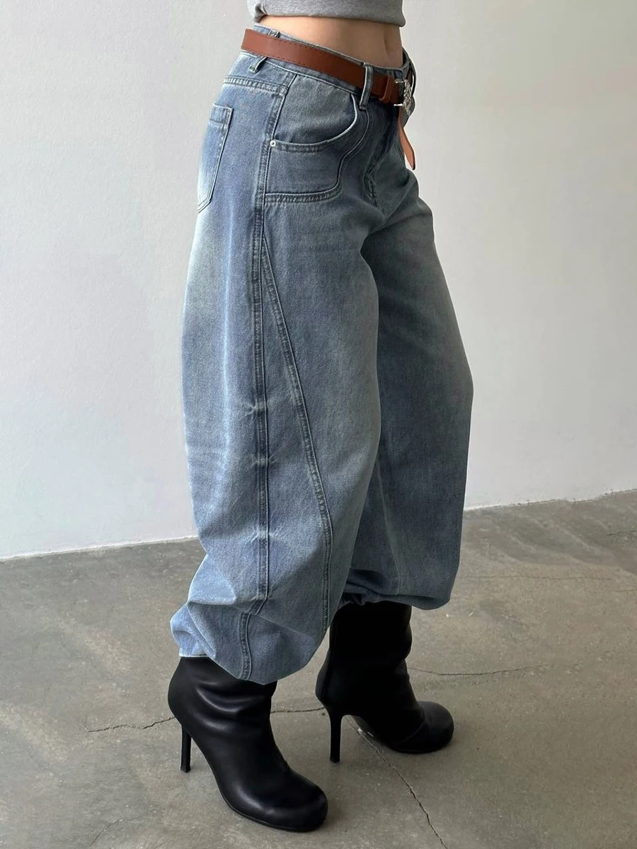 Wolfeel Women's Fashion Simple Jeans 2026 New European and American Design Versatile Pants Suitable for Casual Street Wear
