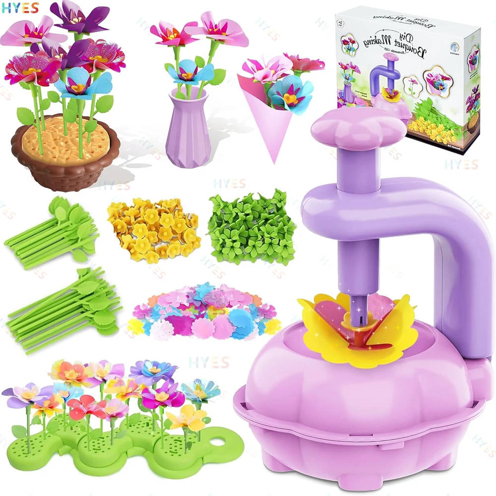

HYES Kids DIY Flower Bouquet Kit Educational Crafts Set DIY Flower Arrangement Children's Toy Make Own Gift for Birthday Holiday