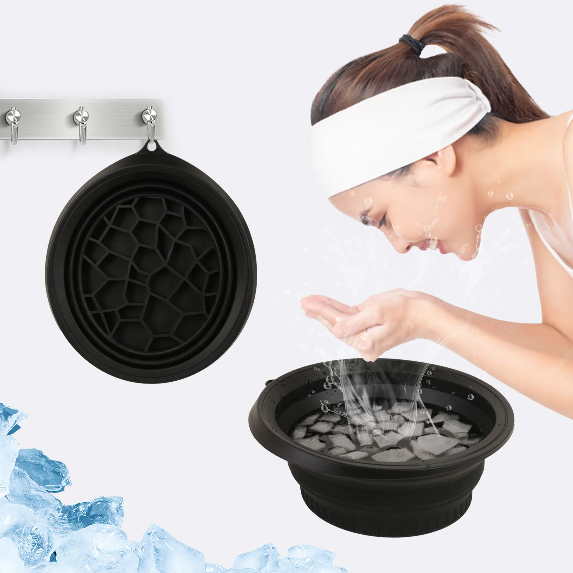 

2025 Upgraded Cryo Facial Bowl Collapsible Ice Bath with Tray, Skin Tightening&Pore Minimizing, Spa-Quality Cold Therapy at Home