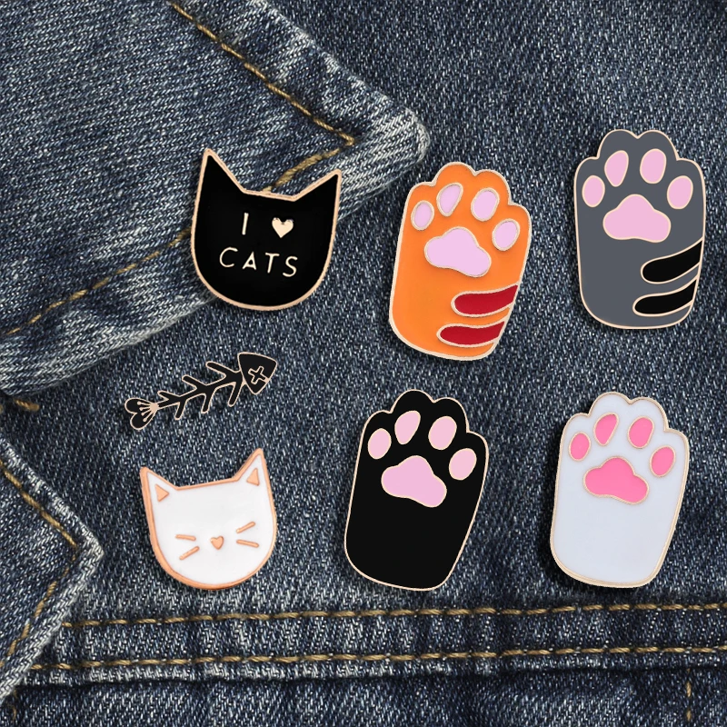 Cat Colorful Foot Pins Acrylic Badges Brooch lapel Pin For Women Clothes On The Backpack Accessories jewelry 1Pcs Cute Cartoon