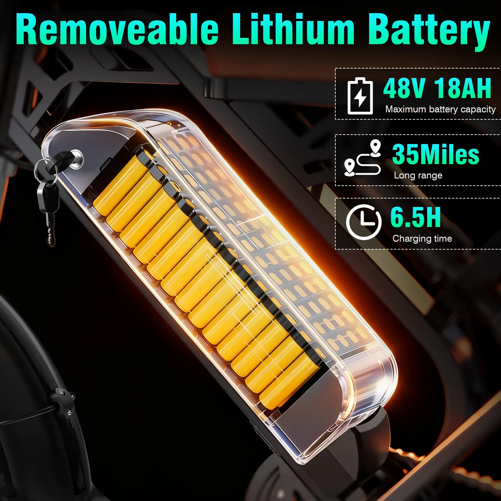 Motocicleta Elétrica Todo-Terreno de 1200W, Bicicleta Elétrica de Terra para Adultos 48V18Ah, 28MPH, 5 Velocidades Variáveis, Capacidade de Carga de 500LBS