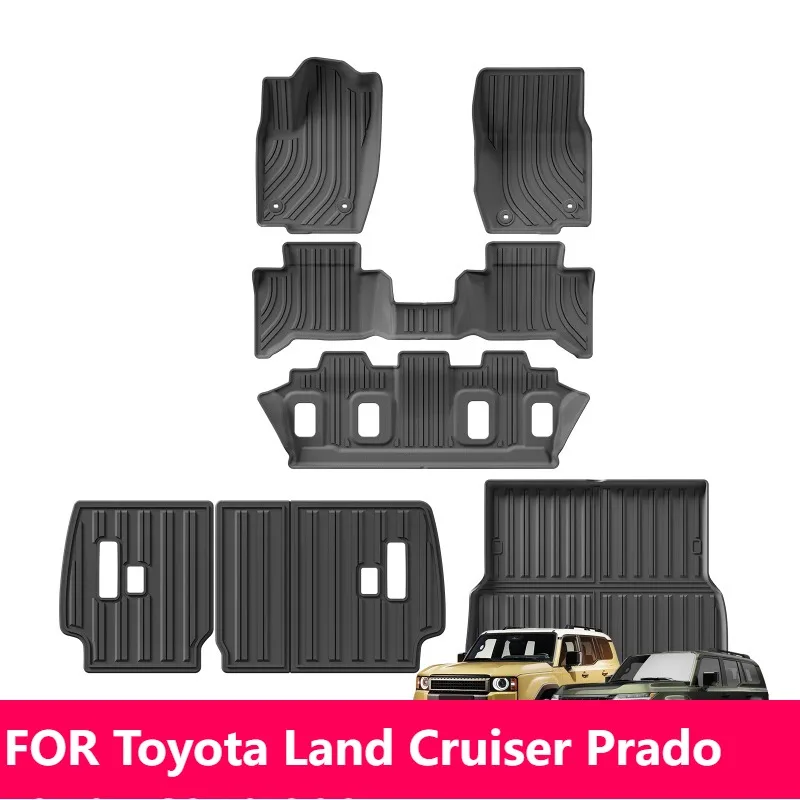 

For Toyota Land Cruiser Prado J250 LC250 2024 5-Seat US Version TPE 3D Floor Mats Black Left Hand Drive
