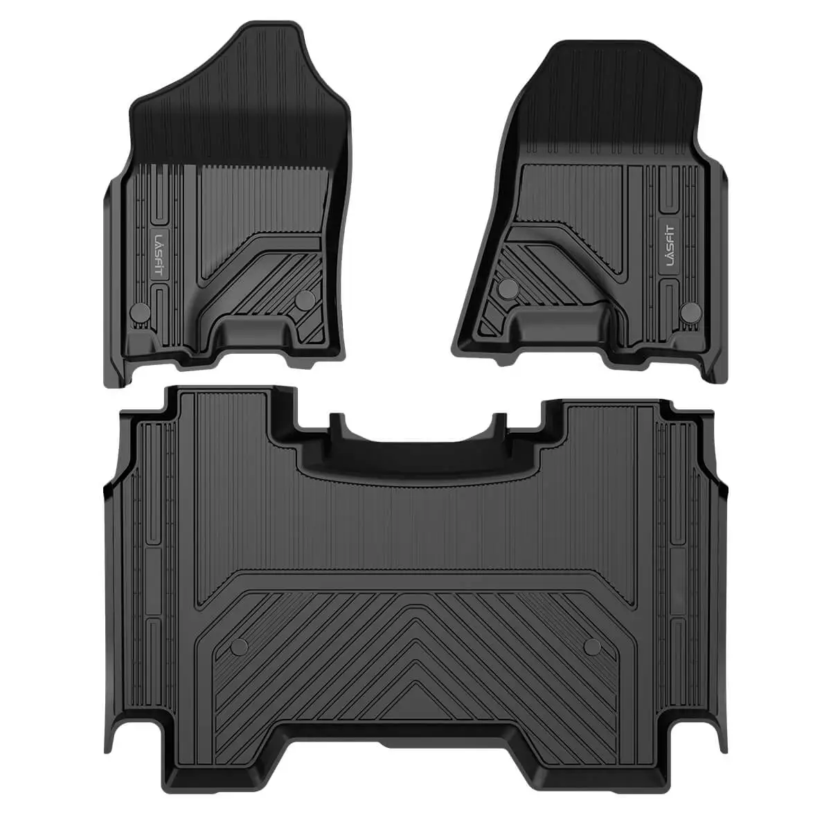 

LASFIT Floor Mats Fit for Ram 1500 2019-2024 Crew Cab, Fit Bucket Seating, Fit Without 2nd Row Under Seat Storage, 1st & 2nd Row