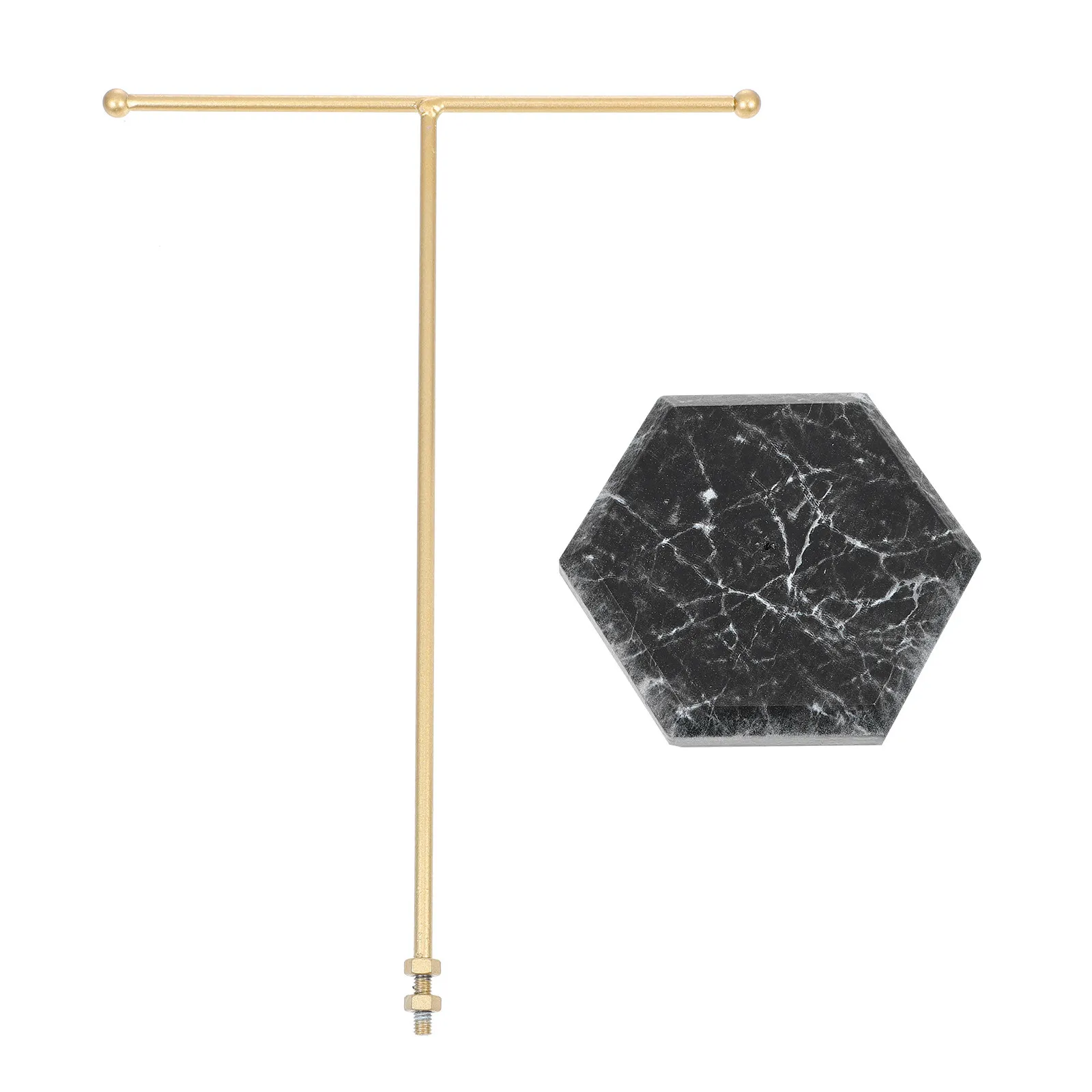 

T Bar Earring Display Stand Jewelry Holder Marble Base Jewelry Storage Rack Organizer Necklace Holder Earring Hanging Rack