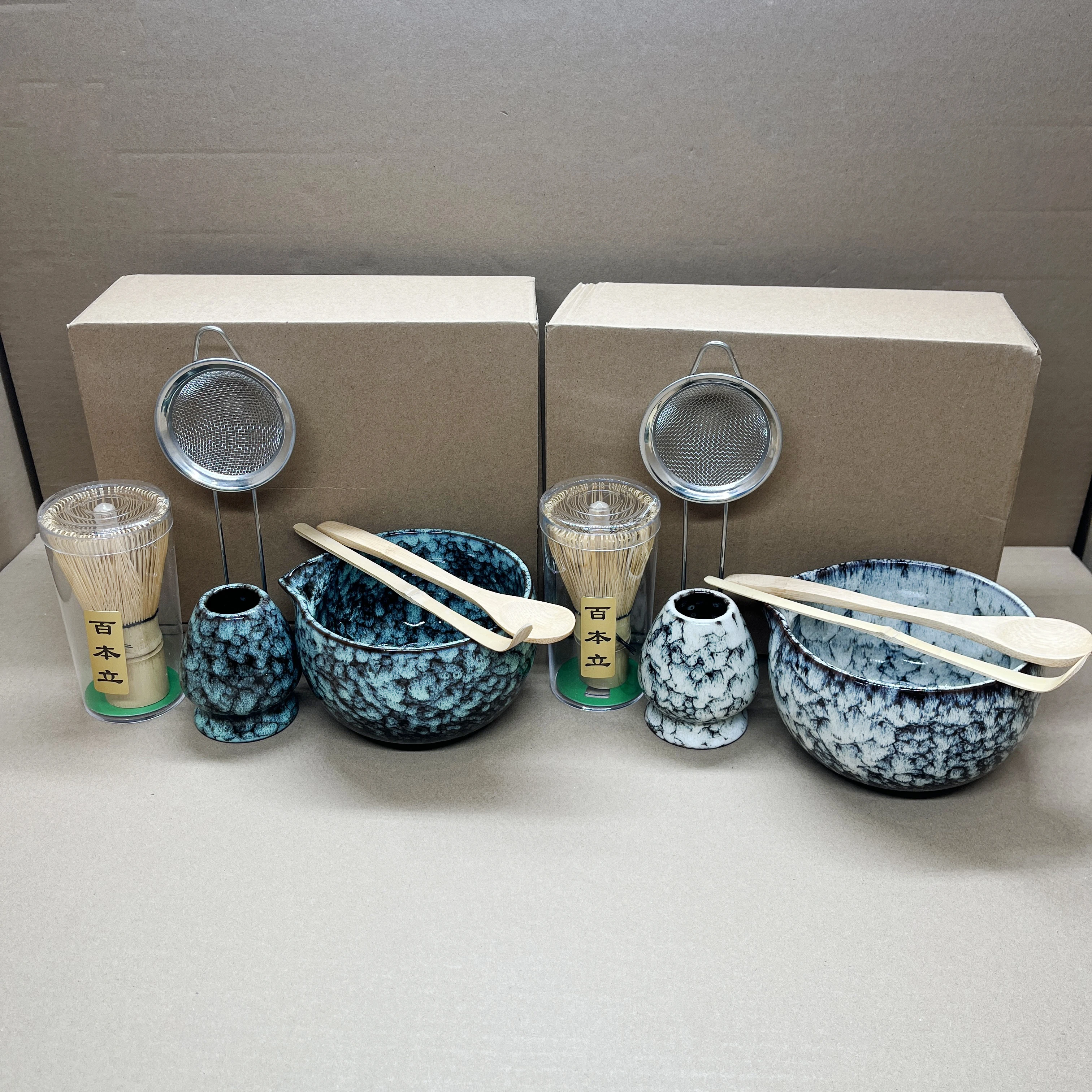 

Японский набор матча, венчик Chasen и чаша Chawan, полный набор для чайной церемонии, венчик с 100 зубцами, трансграничная поставка