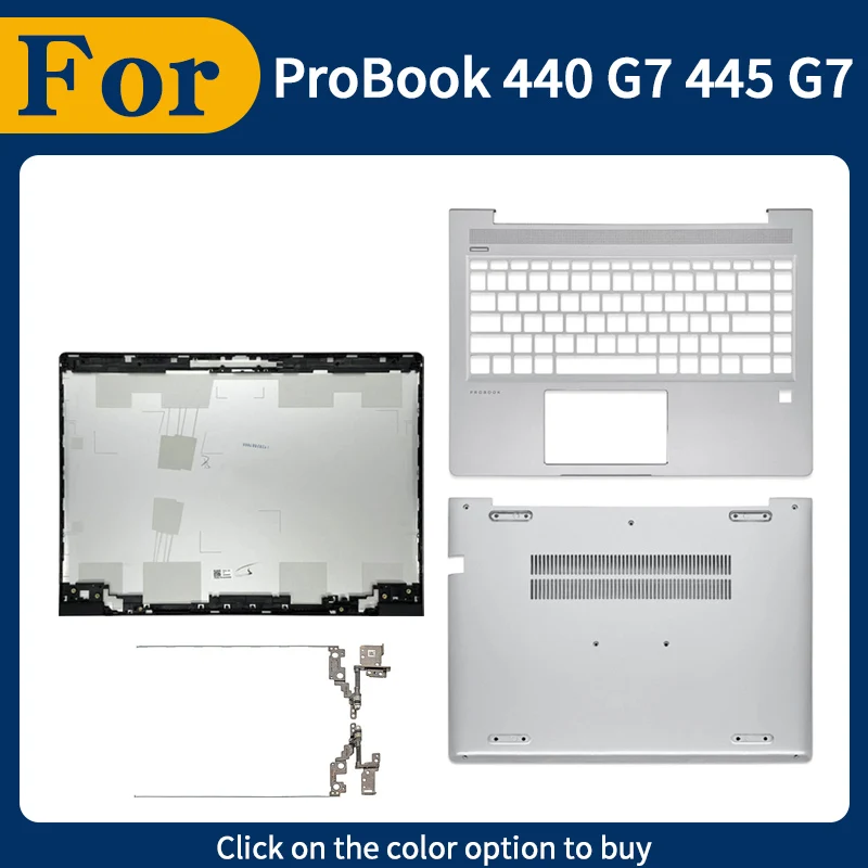 

New Laptop Cover For ProBook 440 G7 445 G7 zhan66 Pro 14 G3 LCD Back Cover Hinges Palmrest Lower Bottom Case Silver