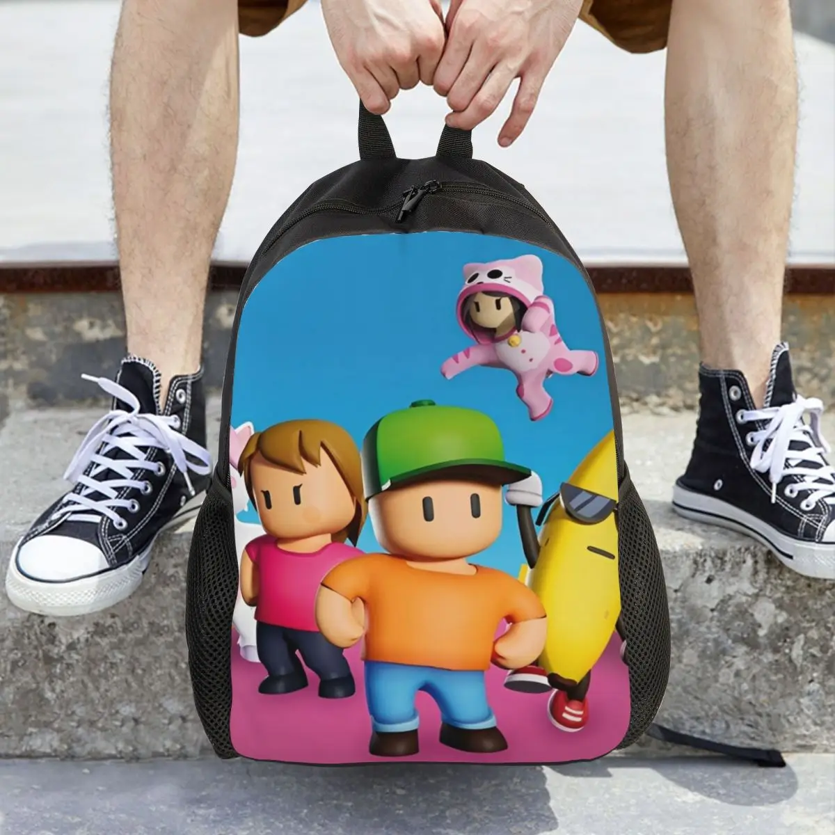 

Рюкзак для подростков Stumble Guys Game, уличный школьный рабочий рюкзак для мужчин и женщин, сумка через плечо для ноутбука и компьютера