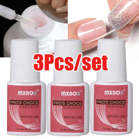 7g*3jars/set Quick Drying Nail Glue Super-Strong False Nail &Nail Rhinestones Glue With Brush Acrylic Manicure Clear Beauty Glue